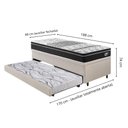 Ver imagem 2 de Bicama Box Baú Courino Linho Areia 88x188 com Colchão Gransleep Molas Verticoil Ecoflex