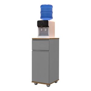 Suporte de Bebedouro Alaska Multiuso com 1 Porta e 1 Gaveta - Cinza / Jequitiba