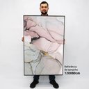 Ver imagem 2 de Quadro Decorativo em Canvas Abstrato Mármore Lux TaColado Moldura Flutuante 4,5cm Freijó 120 x 80cm
