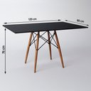 Ver imagem 2 de Mesa Eiffel Tampo Retangular De Madeira 120X75Cm Preto Preto