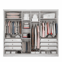Ver imagem 4 de Guarda Roupa Casal 100% Mdf 6 Portas 6 Gavetas - Livorno-branco - Móveis Novo Horizonte
