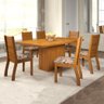 Conjunto De Mesa Sala de Jantar Florença 1,36m com 6 Cadeiras Imbuia / Mascavo Viero - 1