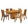 Conjunto De Mesa Sala de Jantar Florença 1,36m com 6 Cadeiras Imbuia / Mascavo Viero - 2