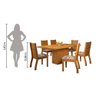 Conjunto De Mesa Sala de Jantar Florença 1,36m com 6 Cadeiras Imbuia / Mascavo Viero - 7