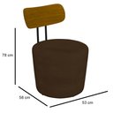 Ver imagem 4 de Poltrona Decorativa para Sala de Estar Redonda 53cm Le Moon M22 Veludo Marrom - Mpozenato