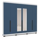 Ver imagem 2 de Roupeiro Casal Madri 6 Portas com Espelho 242x214cm Azul/Branco 250829
