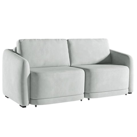 Sofá Cama Modulado Retrátil e Reclinável Decorativo Varsóvia 176cm Veludo Cinza G33 - Gran Belo
