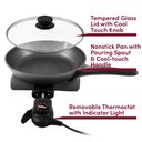 Ver imagem 6 de Elite Gourmet Frigideira Elétrica Antiaderente 10.5" com Tampa de Vidro (preta)