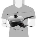 Ver imagem 7 de Elite Gourmet Frigideira Elétrica Antiaderente 10.5" com Tampa de Vidro (preta)