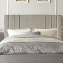 Ver imagem 1 de Cabeceira Estofada Grécia 140cm Casal para Cama Colchão Box Quarto Linho Bege - Aurora Line