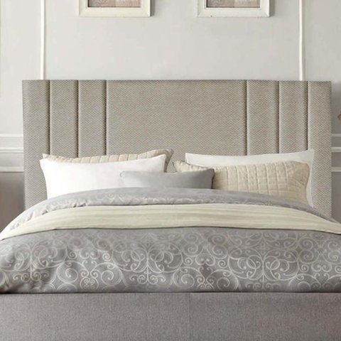 Cabeceira Estofada Grécia 140cm Casal para Cama Colchão Box Quarto Linho Bege - Aurora Line