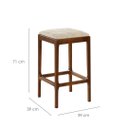 Ver imagem 2 de Banqueta Paris Alta - Acabamento Champagne - Tecido Veludo Paris Marfim