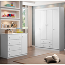 Ver imagem 2 de Conjunto Infantil Roupeiro e Comoda Elisa Mdf Branco Pheonix Baby