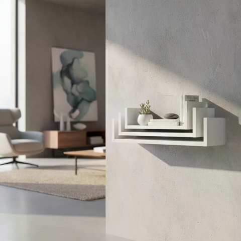 Kit com 3 Prateleiras Decorativas em Mdf 60-50-40 X 15 Branco