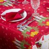 Decoração de Mesa de Natal Toalha 8 Lugares Vermelha - 3