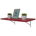 Ver imagem 1 de Prateleira 60 x 20cm Vermelho Com Mão Francesa