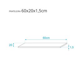 Prateleira 60 x 20cm Vermelho Com Mão Francesa - 3