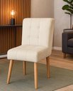 Ver imagem 3 de Cadeira Confortavel Jantar Luna Suede Bege para Quarto Sala Recepção.