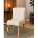 Ver imagem 3 de Cadeira Confortavel Jantar Luna Suede Bege para Quarto Sala Recepção.