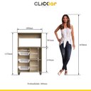 Ver imagem 3 de Armário Multiuso Fruteira 68 x 115Cm Cozinha Forno Micro-ondas 1 Porta MDP Dakar Branco - Clicklar