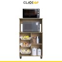 Ver imagem 2 de Armário Multiuso Fruteira 68 x 115Cm Cozinha Forno Micro-ondas 1 Porta MDP Dakar Branco - Clicklar