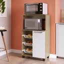 Ver imagem 1 de Armário Multiuso Fruteira 68 x 115Cm Cozinha Forno Micro-ondas 1 Porta MDP Dakar Branco - Clicklar