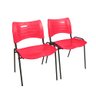 Kit 2 Cadeiras Iso Turim plastica Igreja Recepção Escola Vermelha com conector PopMov kit 2 cadeira  - 2