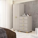 Ver imagem 1 de Cômoda Roupeiro Allure 4 Gavetas 2 Portas com Prateleiras Fendi G98 - Gran Belo