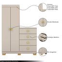 Ver imagem 3 de Cômoda Roupeiro Allure 4 Gavetas 2 Portas com Prateleiras Fendi G98 - Gran Belo