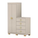 Ver imagem 2 de Cômoda Roupeiro Allure 4 Gavetas 2 Portas com Prateleiras Fendi G98 - Gran Belo