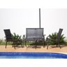Conjunto 2 Cadeiras, Namoradeira e Mesa - Área externa, Jardim, Piscina Fibra Sintética - Vinho Dark - 3
