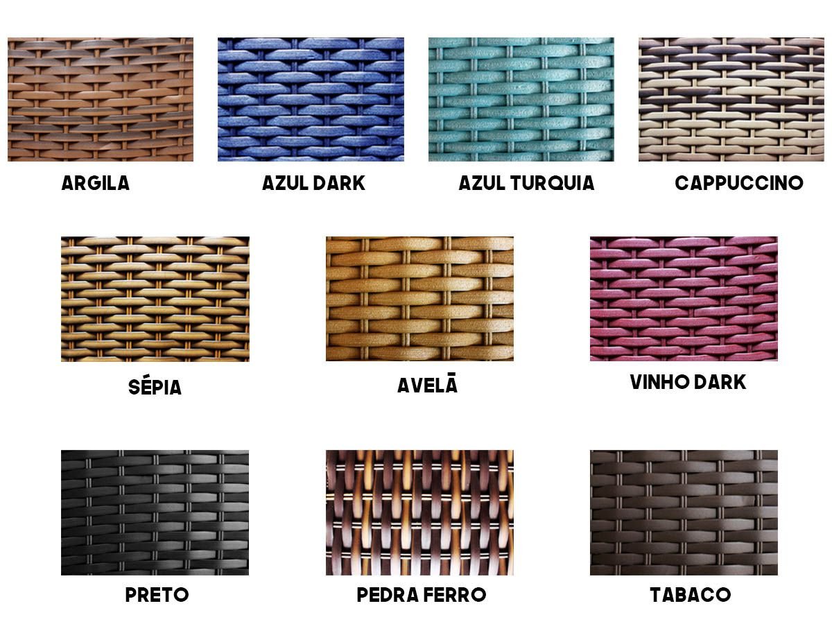 Conjunto 2 Cadeiras, Namoradeira e Mesa - Área externa, Jardim, Piscina Fibra Sintética - Vinho Dark - 5