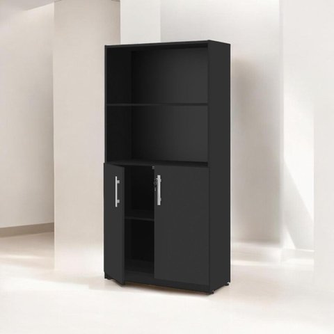 Armário Estante com Prateleiras Lumiere Preto