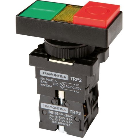 Botão Duplo com Led Tramontina Trp2-ew8465 1na+1nf