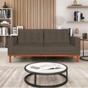 Ver imagem 2 de Sofá 2 Lugares Dubai Suede Marrom - ADJ Decor