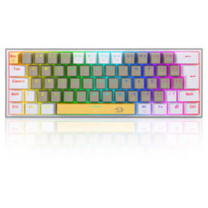 Teclado Gamer Mecanico Redragon Fizz RGB Usb Branco Cinza 60% Switch Bronw