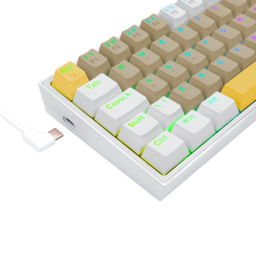 Teclado Gamer Mecanico Redragon Fizz RGB Usb Branco Cinza 60% Switch Bronw - 5