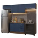 Ver imagem 2 de Armário de Cozinha Completa 280 Cm Vik Madesa 01 Rustic/azul