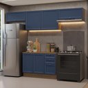 Ver imagem 1 de Armário de Cozinha Completa 280 Cm Vik Madesa 01 Rustic/azul