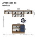Ver imagem 3 de Armário de Cozinha Completa 280 Cm Vik Madesa 01 Rustic/azul
