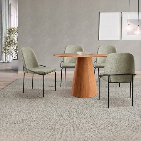 Conjunto Mesa Cone 120cm e 4 Cadeiras Maya Madeira Macica Verde