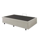 Ver mais imagens de Cama Box Baú Solteirão 96x203x42cm Corino Linho com Pistão a Gás