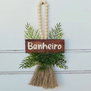 Pingente Banheiro com Verdes 34x23