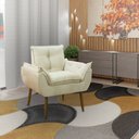 Ver imagem 2 de Poltrona Decorativa Sala de Estar Escritório Quarto Prime: Bege