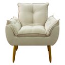 Ver imagem 1 de Poltrona Decorativa Sala de Estar Escritório Quarto Prime: Bege