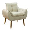 Poltrona Decorativa Sala de Estar Escritório Quarto Prime: Bege - 3