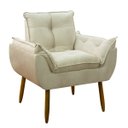 Ver imagem 3 de Poltrona Decorativa Sala de Estar Escritório Quarto Prime: Bege