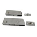 Ver imagem 1 de Kit dobradiças + pivôs para porta pivotante de vidro temperado blindex - Cromado