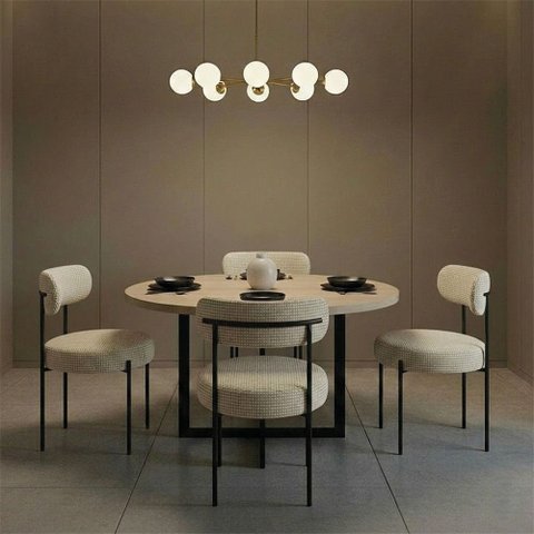 Cadeira Sala de Jantar Margara Kit 4 em Aço Preto Napoli Impermeável D03 - D'Rossi