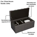 Ver imagem 3 de Cabeceira e Recamier Bau Solteiro 100 Cm Dalia Linho Cinza Escuro Artte Cinza Escuro